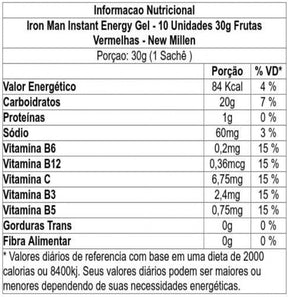 NEW MILLEN IRONMAN ENERGY GEL SEM CAFEÍNA