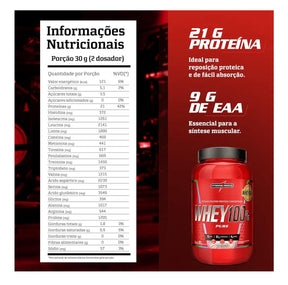 WHEY 100% PURE INTEGRALMEDICA 900G POTE - MORANGO