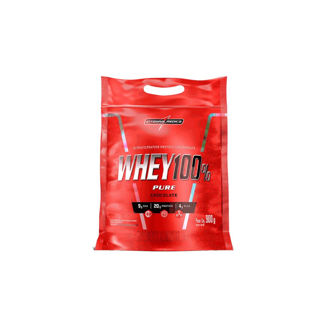 WHEY 100% PURE INTEGRALMEDICA 900G REFIL - CHOCOLATE