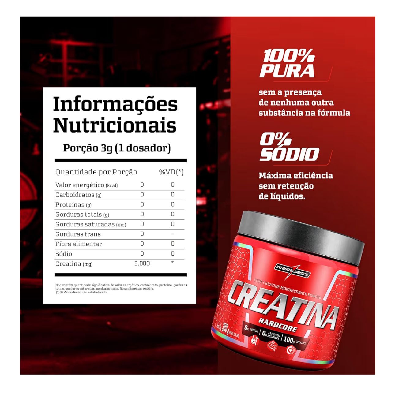 CREATINA MONOHIDRATADA INTEGRALMEDICA 300G